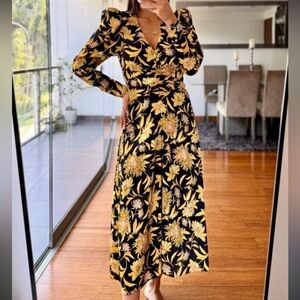 H&M Long Sleeve Dress, Floral size S